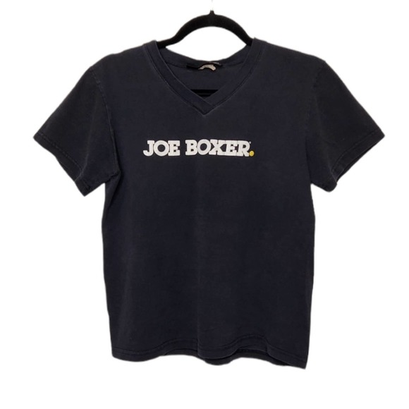 Vintage Joe Boxer Girlfiend Babydoll Tee Shirt Tshirt VTG 90s Smiley Face V Neck - Picture 1 of 6